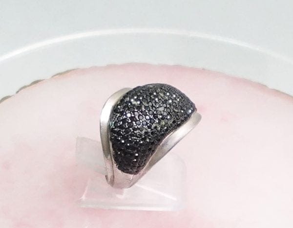 Anillo Oblicuo Circonita Negra - Imagen 2