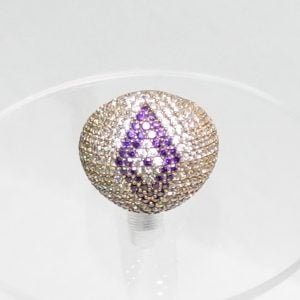 Anillo Grande Rombo Amatista