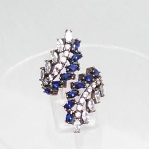 Anillo Hojas Zafiro Circonita