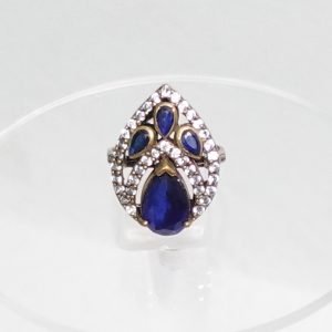 Anillo Lagrimas Zafiro Circonita