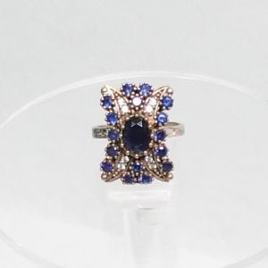 Anillo Rectangular Zafiro