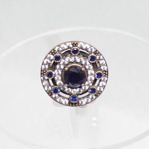 Vintage Anillo Zafiro Redondo