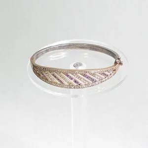 Pulsera Semirrígida Amatista Circonita